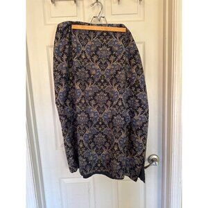 Vintage 90's Talbots Floral Paisley Maxi Length Silk Blend Skirt Size 18 Petite